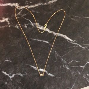 Real 18k gold dainty ball necklace
